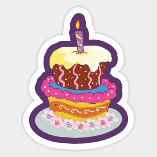 Happy Birthday Cake Sticker